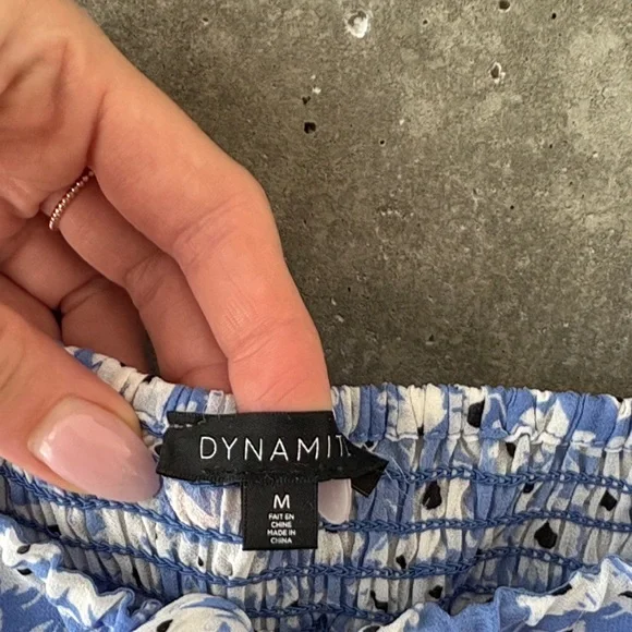 Dynamite Blue and White Floral Dress - Picture 2 of 4